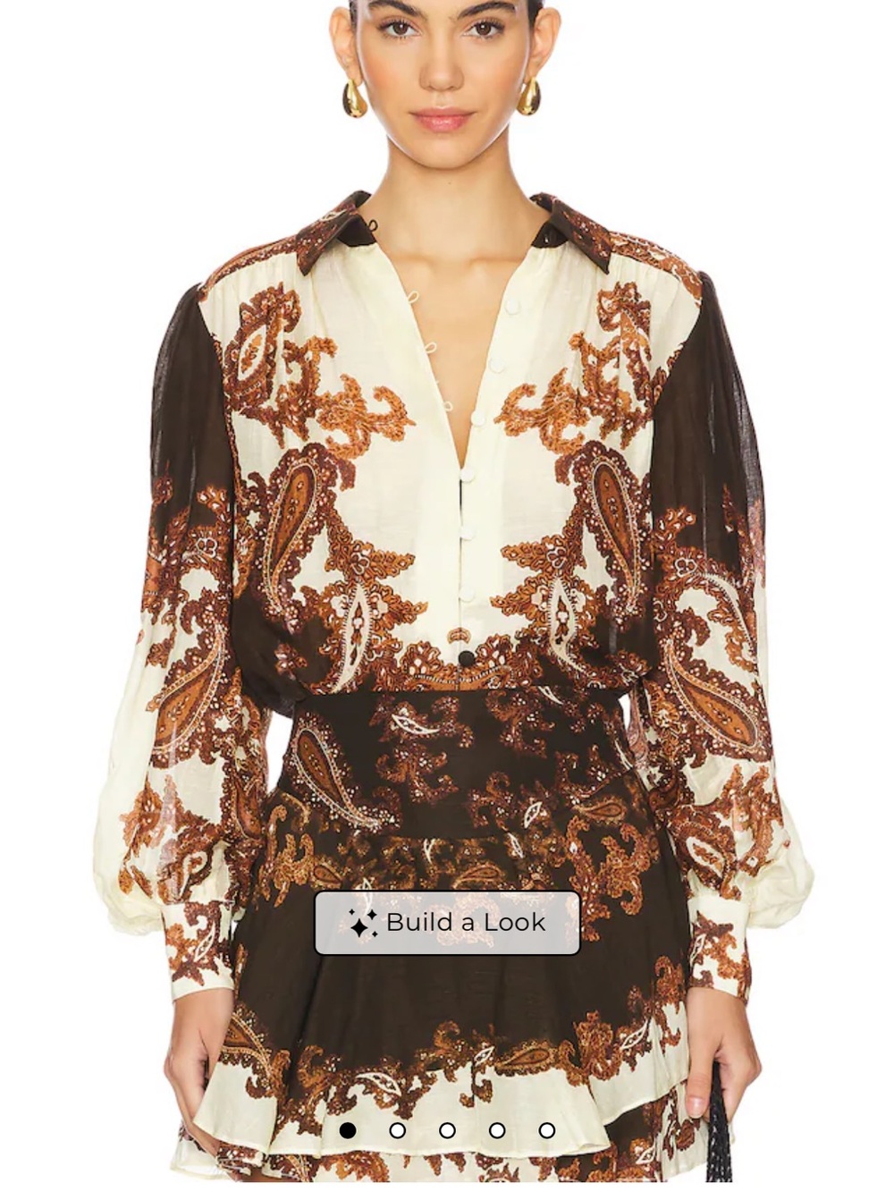 HEMANT AND NANDITA Boho Shirt and Skirt — Size XL - Picture 3 of 4